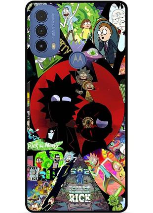 Силиконовый чехол бампер для motorola moto e40 с рисунком rick and morty рик и морти