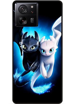 Силіконовий чохол бампер для xiaomi 13t з малюнком как приручить дракона