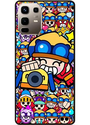 Силиконовый бампер чехол для infinix note 50 (x6858) стикеры бравл джесси brawl