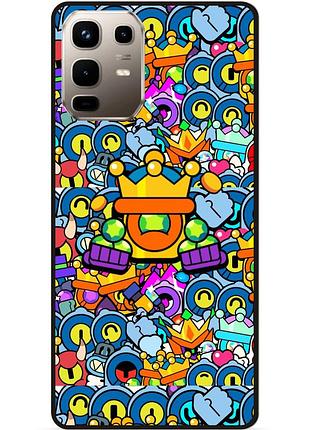 Силиконовый бампер чехол для infinix note 50 (x6858) стикеры бравл рико brawl