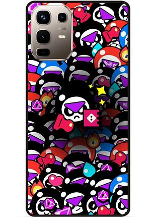 Силиконовый бампер чехол для infinix note 50 (x6858) стикеры бравл мипл brawl