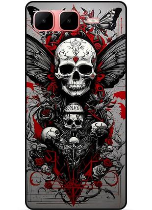 Силиконовый чехол для infinix smart 10 plus с рисунком череп скелет