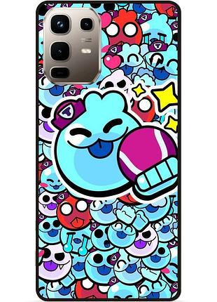 Силиконовый бампер чехол для infinix note 50 (x6858) стикеры бравл скуик brawl