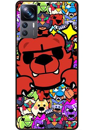 Силіконовий чохол бампер для xiaomi 12t стікери бравл нита brawl