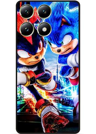 Силиконовый чехол бампер для xiaomi 14t с рисунком соник 10