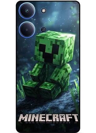 Силіконовий чохол бампер для xiaomi redmi 15c стів minecraft кріпер майнкрафт