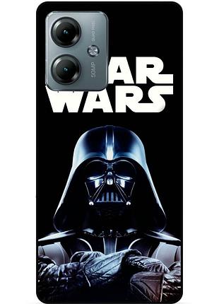 Силиконовый бампер чехол для motorola moto g14 с рисунком star wars звездные войны дарт вейдер