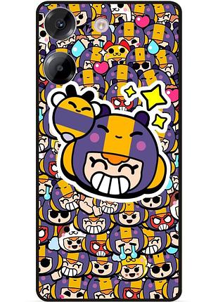 Силіконовий чохол бампер для xiaomi poco m7 pro стікери бравл беа brawl