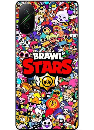 Силиконовый бампер чехол для xiaomi poco f7 с рисунком brawl силовая лига нокаут бравл леон ворон