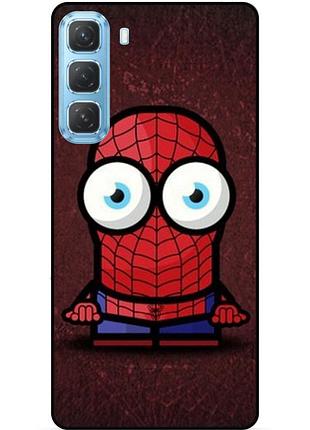 Силиконовый бампер чехол для infinix hot 60 pro plus (x6886) с рисунком миньон человек паук spider man