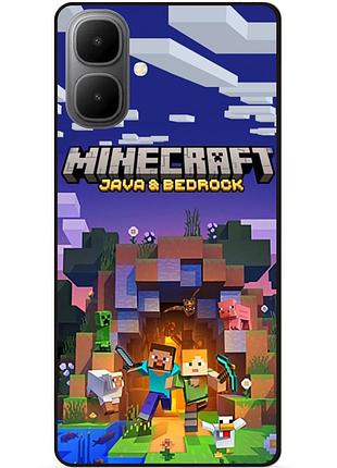 Силиконовый бампер чехол для infinix smart 10 с картинкой майнкрафт minecraft