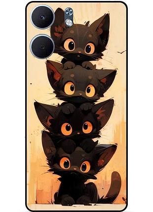 Силіконовий бампер чохол для oppo a5x з малюнком котики