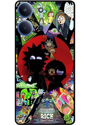 Силиконовый чехол бампер для xiaomi redmi 15c с рисунком rick and morty рик и морти