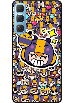 Силиконовый бампер чехол для infinix hot 60i (x6728) стикеры бравл беа brawl