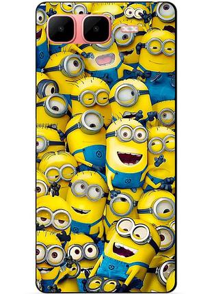 Силиконовый бампер чехол для infinix smart 10 plus с рисунком миньоны minion