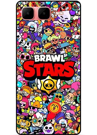 Силиконовый бампер чехол для infinix smart 10 plus с рисунком brawl силовая лига нокаут бравл леон ворон