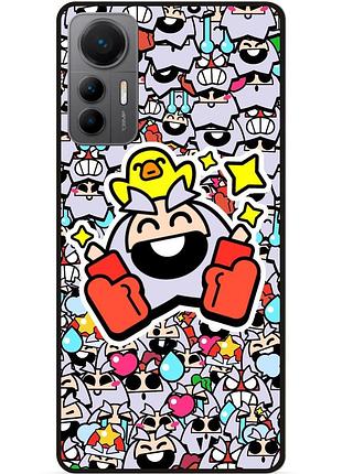 Силиконовый бампер чехол для xiaomi 12 lite стикеры бравл динамайк brawl