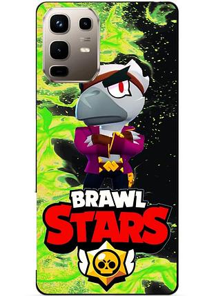 Чехол силиконовый бампер для infinix note 50 pro (x6855) с героем бравл белый ворон brawl