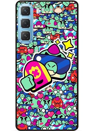 Силиконовый бампер чехол для infinix hot 60i (x6728) стикеры бравл базз brawl