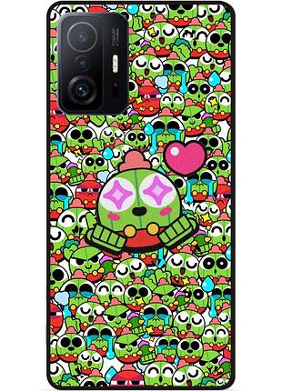 Силиконовый бампер чехол для xiaomi 11t стикеры бравл spike brawl