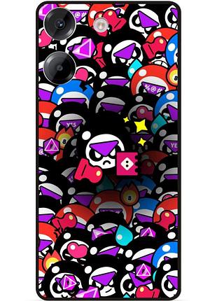 Силіконовий чохол бампер для xiaomi poco m7 pro стікери бравл мипл brawl
