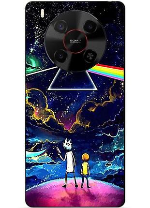 Чехол силиконовый бампер для zte nubia v70 max с рисунком рик и морти rick and morty