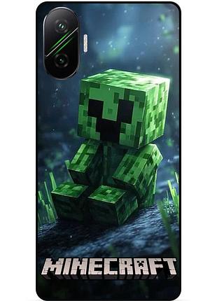 Чехол силиконовый бампер для xiaomi poco f7 стив minecraft крипер майнкрафт