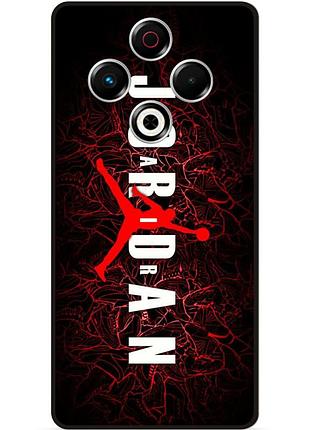 Чехол силиконовый бампер для tecno spark 30 (kl6) с рисунком air jordan джордан
