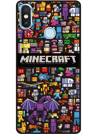 Силиконовый чехол бампер для xiaomi redmi note 6 pro с картинкой майнкрафт minecraft