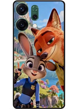 Силиконовый чехол бампер для oppo reno 14 с рисунком джуди зверополис