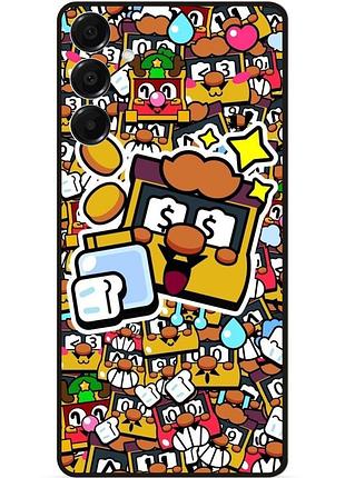 Силиконовый бампер чехол для samsung a05s стикеры бравл грифф brawl