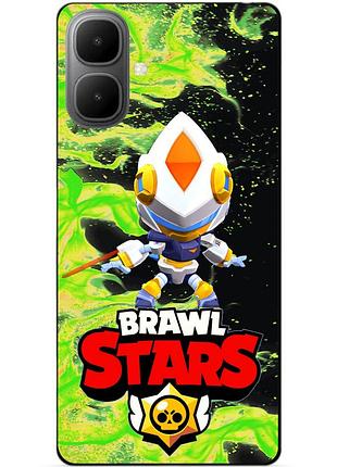 Чехол силиконовый бампер для infinix smart 10 с героем бравл леон меха сияющий brawl