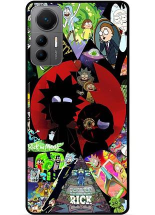 Силиконовый чехол бампер для xiaomi 12 lite с рисунком rick and morty рик и морти