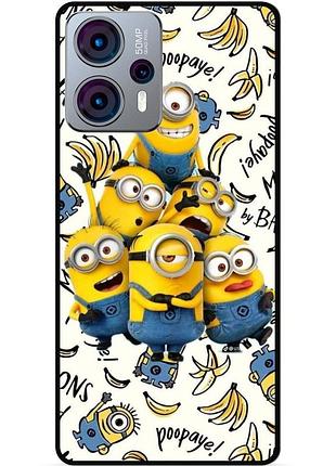 Силиконовый бампер чехол для motorola moto g23 с рисунком minion миньоны