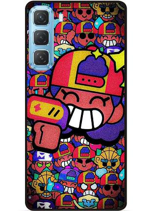 Силиконовый бампер чехол для infinix hot 60 pro (x6885) стикеры бравл мэг brawl