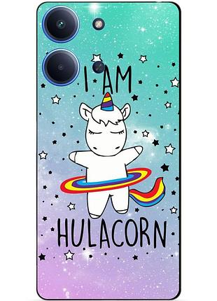 Чехол силиконовый бампер для xiaomi redmi 15c с рисунком единорог пони