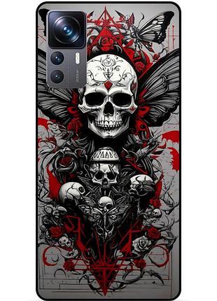 Силиконовый чехол для xiaomi 12t с рисунком череп скелет