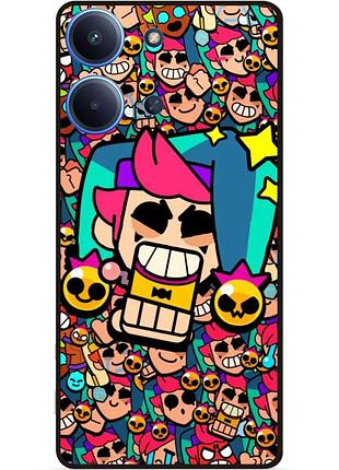 Силиконовый бампер чехол для xiaomi redmi 15c стикеры бравл честер brawl