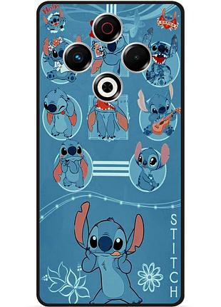 Силиконовый бампер чехол для tecno spark 30 (kl6) с картинкой stitch стич