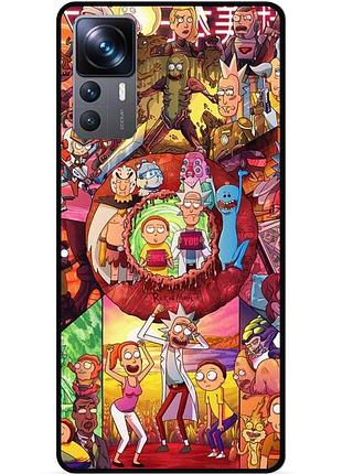 Силиконовый чехол бампер для xiaomi 12t pro с картинкой rick and morty рик и морти