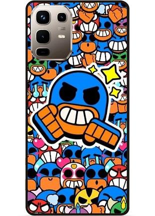 Силиконовый бампер чехол для infinix note 50 (x6858) стикеры бравл эль примо brawl