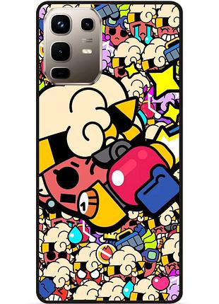 Силиконовый бампер чехол для infinix note 50 (x6858) стикеры бравл мэйси brawl