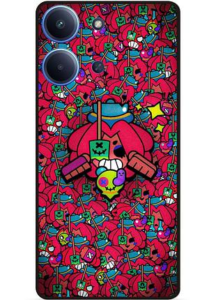 Силиконовый бампер чехол для xiaomi redmi 15c стикеры бравл джуджу brawl