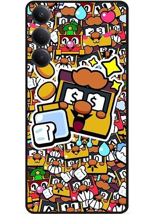 Силиконовый бампер чехол для xiaomi redmi 15 стикеры бравл грифф brawl