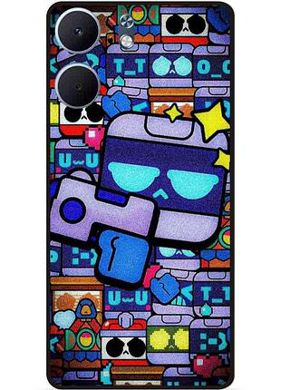 Силіконовий чохол бампер для oppo a5x стікери 8-бит бравл 8-bit brawl