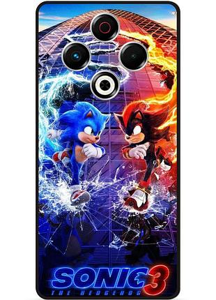 Силиконовый чехол бампер для tecno spark 30 (kl6) с картинкой шэдоу sonik соник
