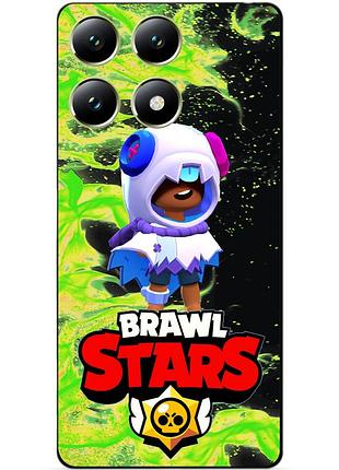 Силіконовий бампер чохол для xiaomi 14t з героєм бравл леон хэллоуинский brawl