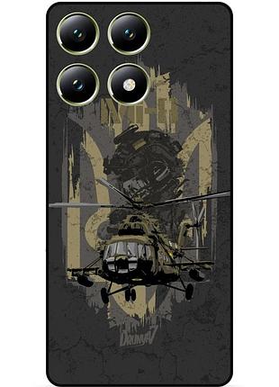 Чехол силиконовый бампер для xiaomi 14t pro с рисунком зсу украина ми-8