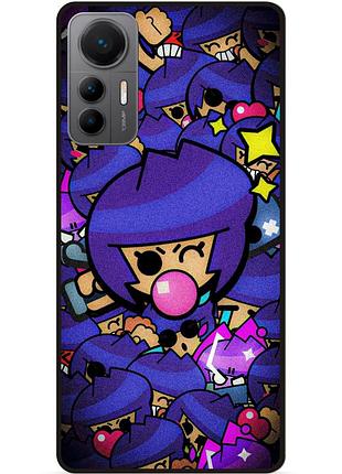 Силиконовый бампер чехол для xiaomi 12 lite стикеры бравл биби brawl