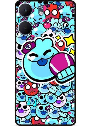 Силиконовый бампер чехол для oppo a5x стикеры бравл скуик brawl
